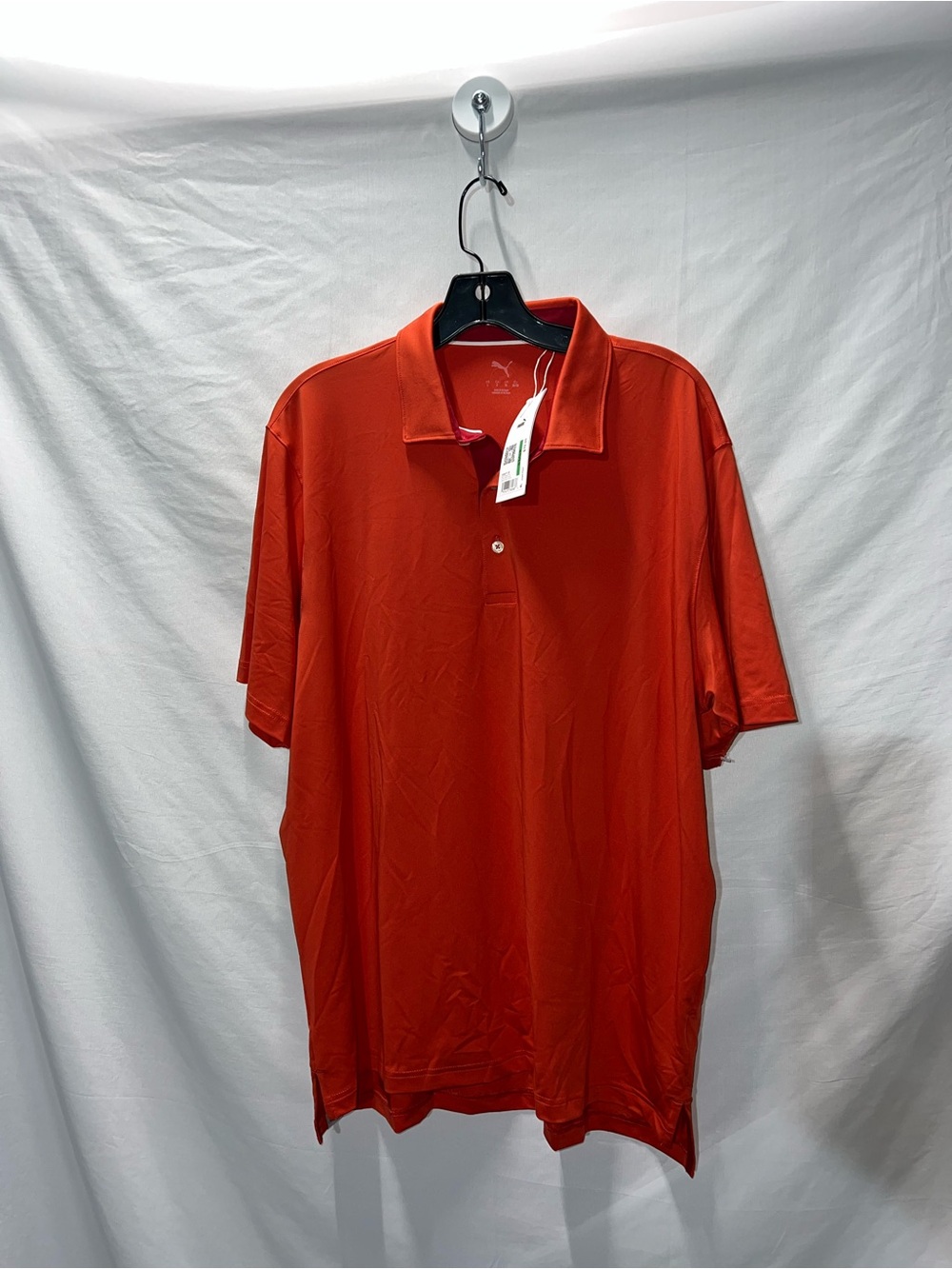 Puma Men's Large Orange Short-Sleeve‎ Polo Shirt